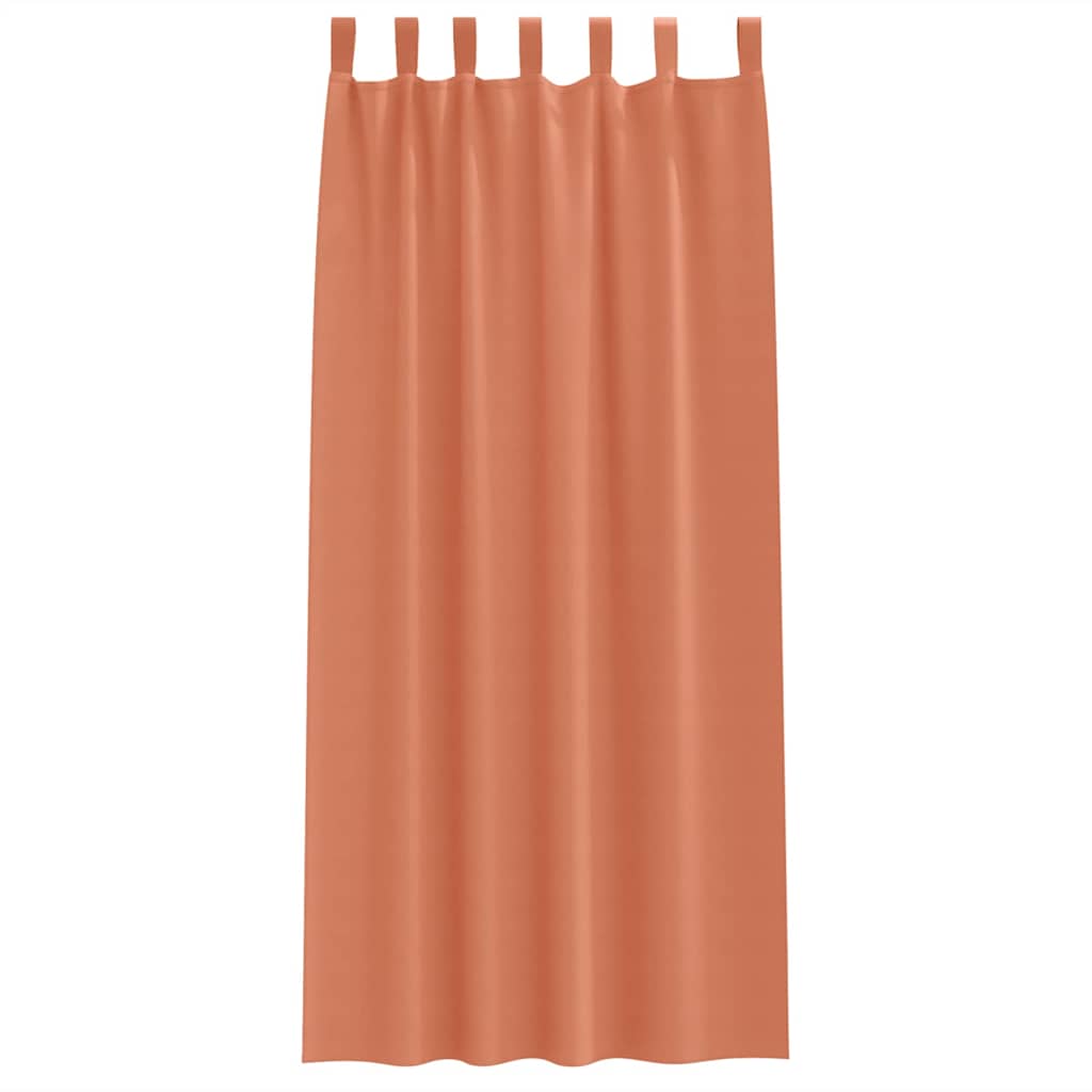 Blackout Curtains with Rings Terracotta Polyester